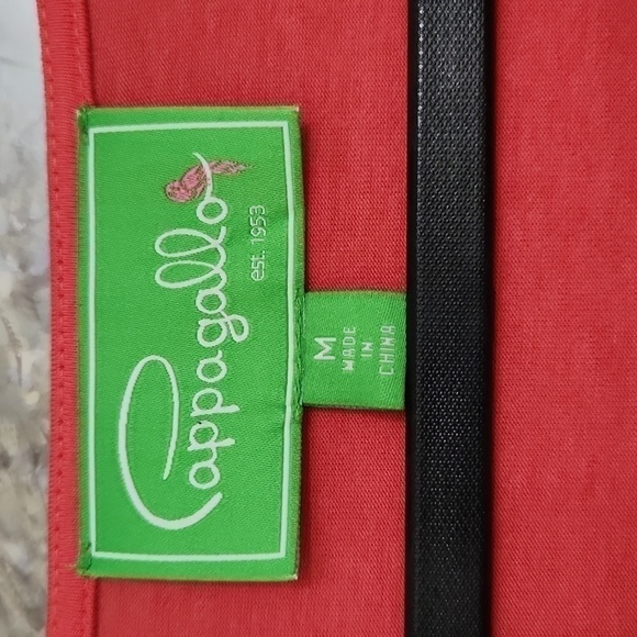 Coral top size M mid sleeve Coastal Lagenlook contemporary Artsy vacation - Picture 5 of 8